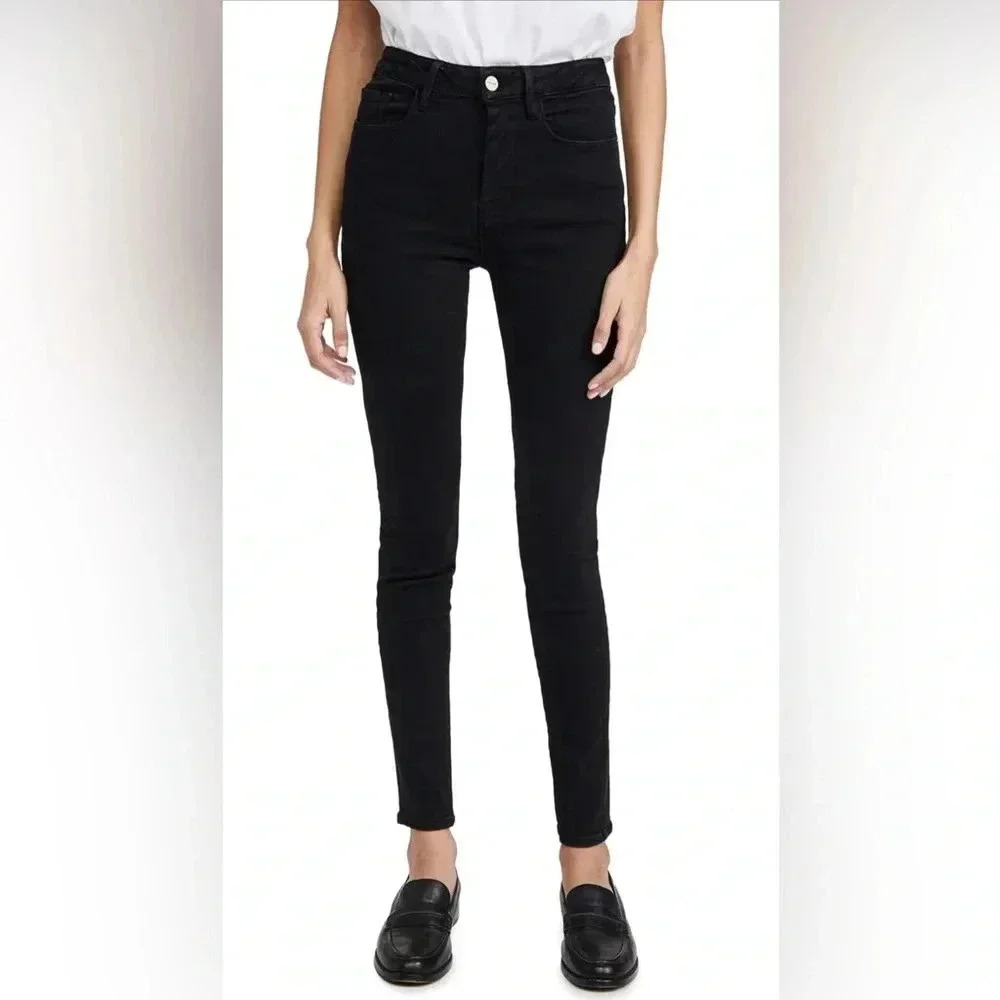 Frame Denim Women's Black High-Rise Slim Skinny Jeans